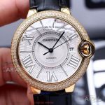 V6 Factory Ballon Bleu De Cartier Automatic White Dial All Gold Diamond Bezel 42mm Men's Watch 